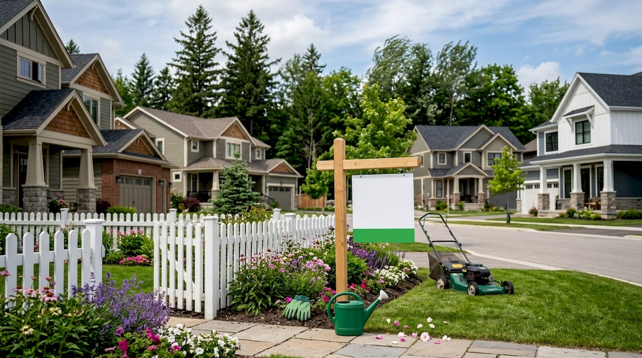 Suburban neighborhood illustrating regional building cost differences