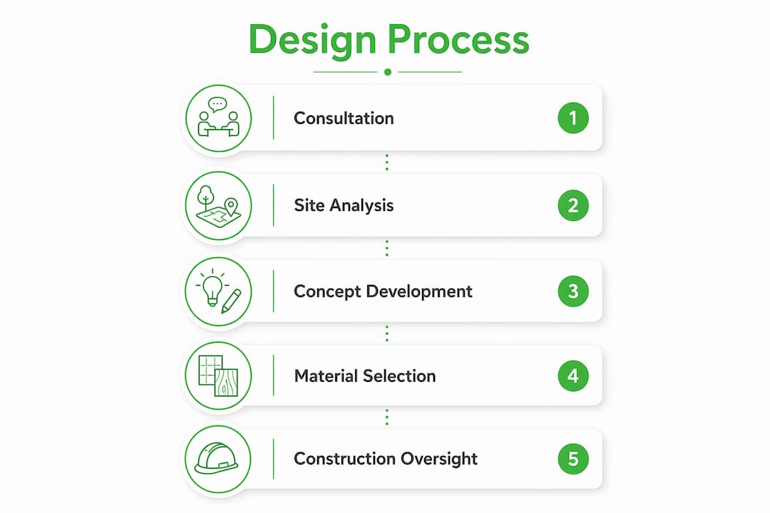 Infographic outlining custom home interior design steps