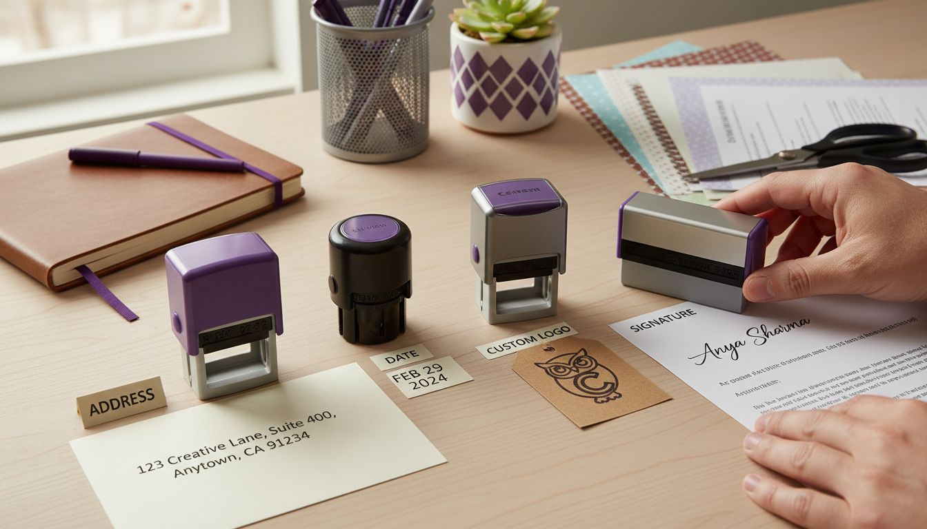 types self-inking stamps