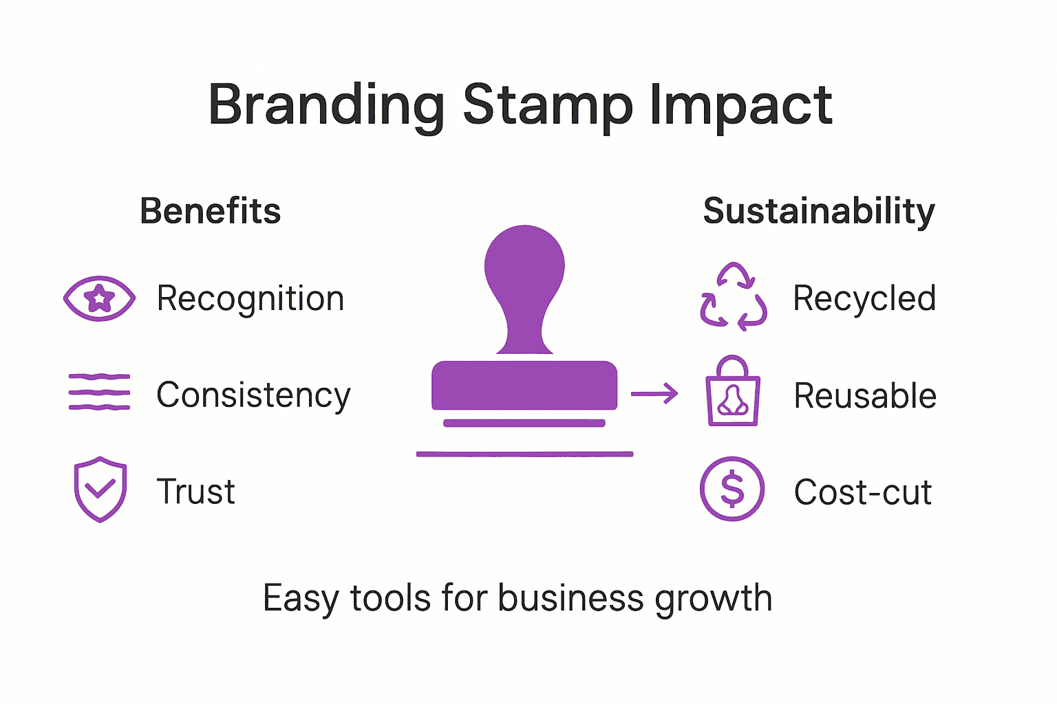 Infographic showing branding stamp benefits and impact