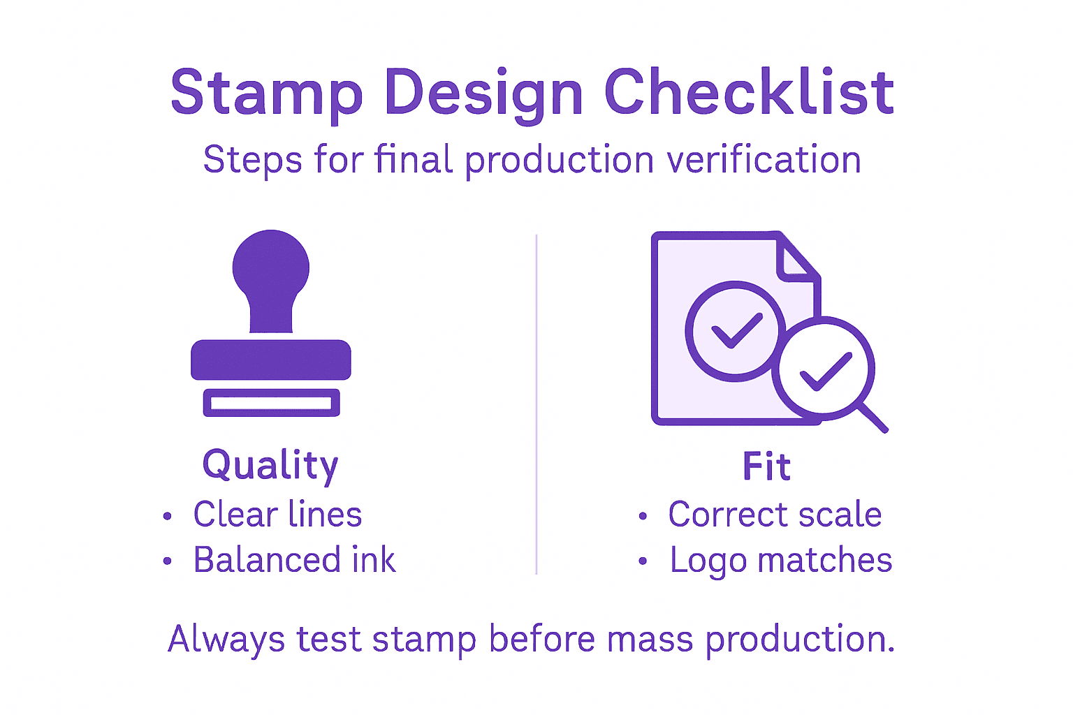 Infographic shows stamp quality verification steps