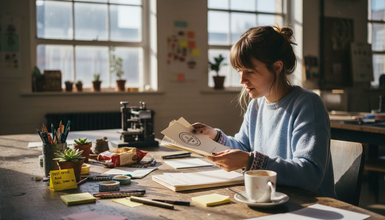 Checking stamp impressions on business invoices