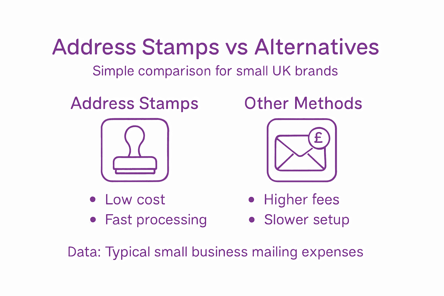 Infographic comparing address stamps and other methods