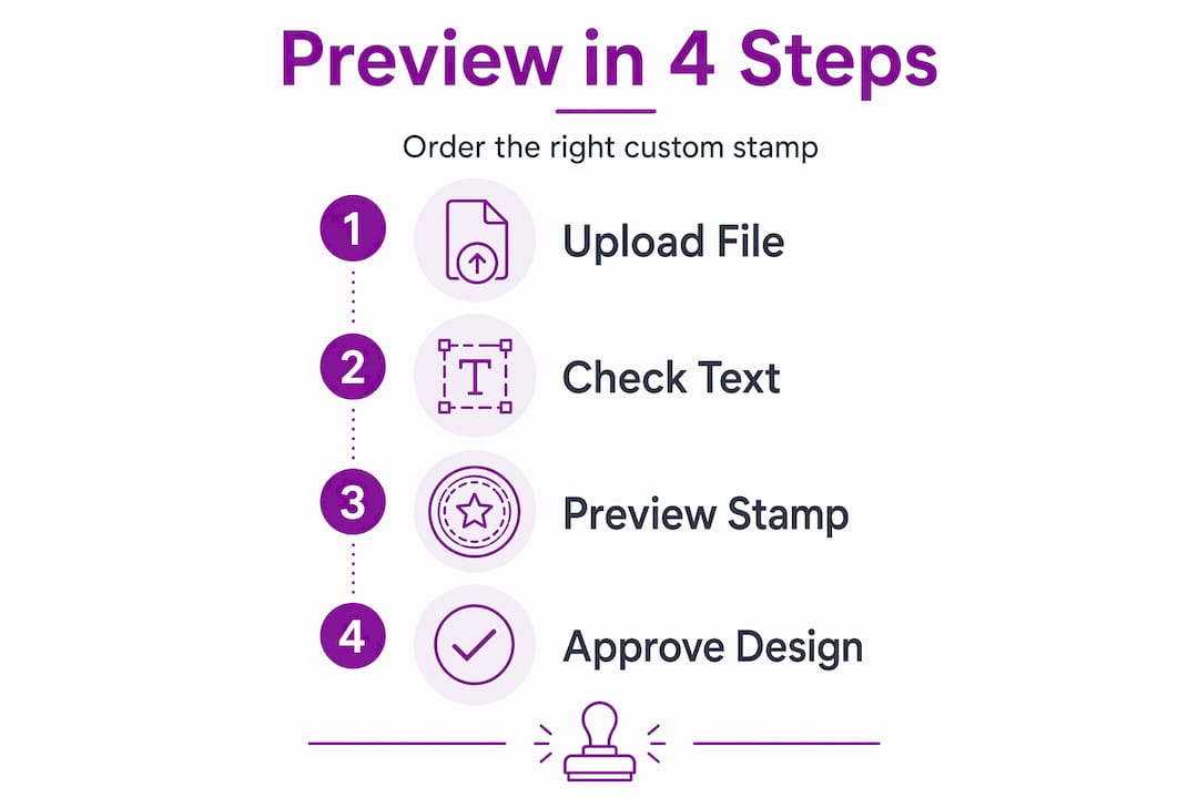 Infographic shows steps for custom stamp preview
