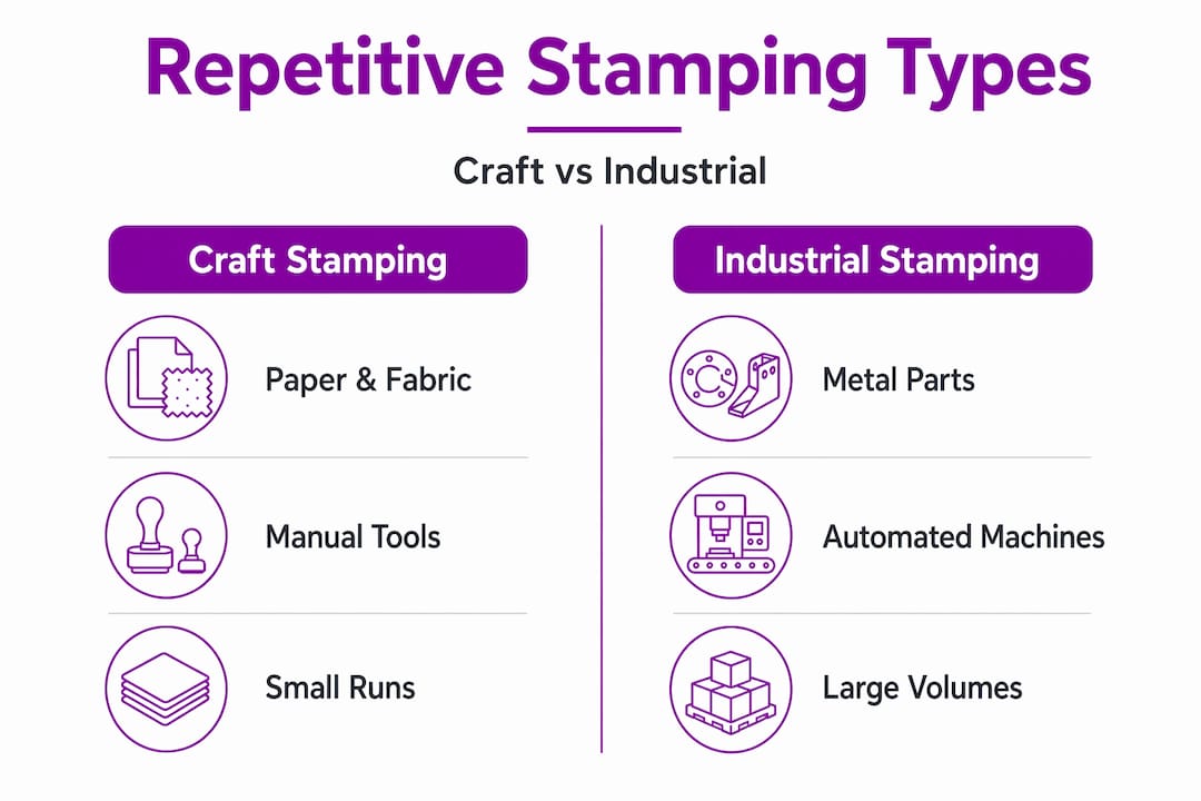 Infographic comparing craft and industrial stamping