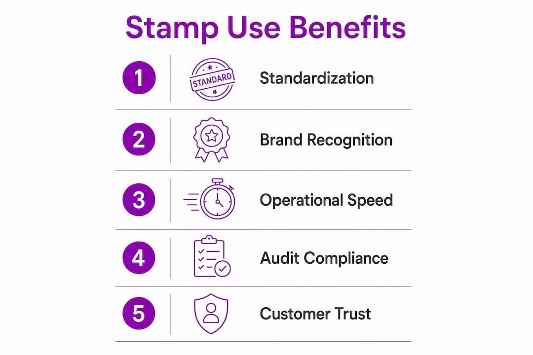 Infographic displaying benefits of consistent stamp use