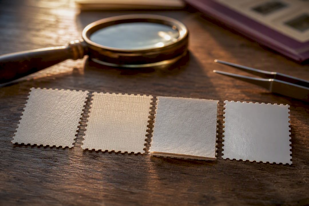 Backlit types of stamp paper for postage stamps