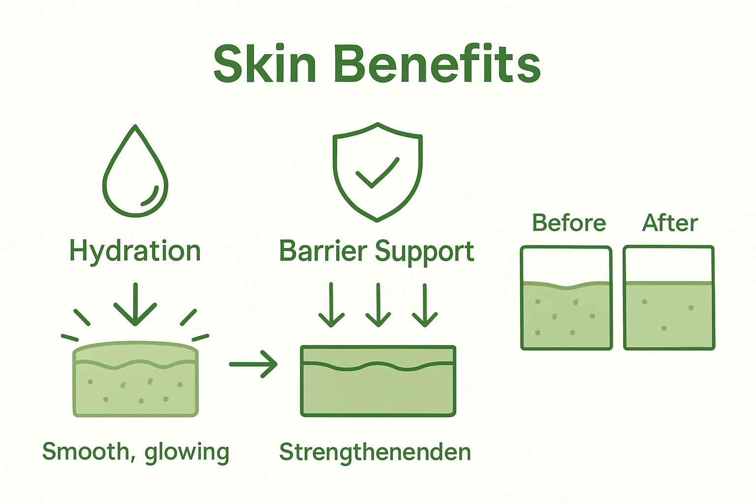 Infographic visualizing face oil hydration and barrier support