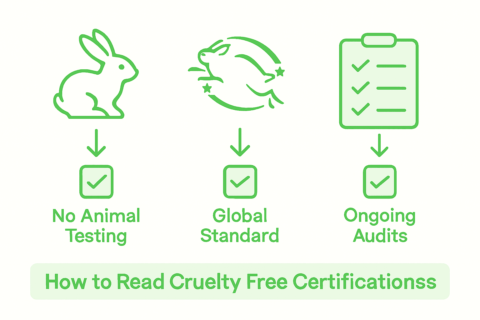 Infographic comparing cruelty free certification programs