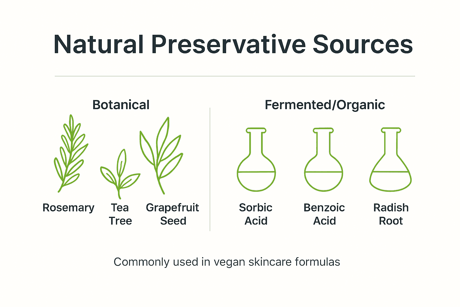 Infographic showing sources of natural preservatives