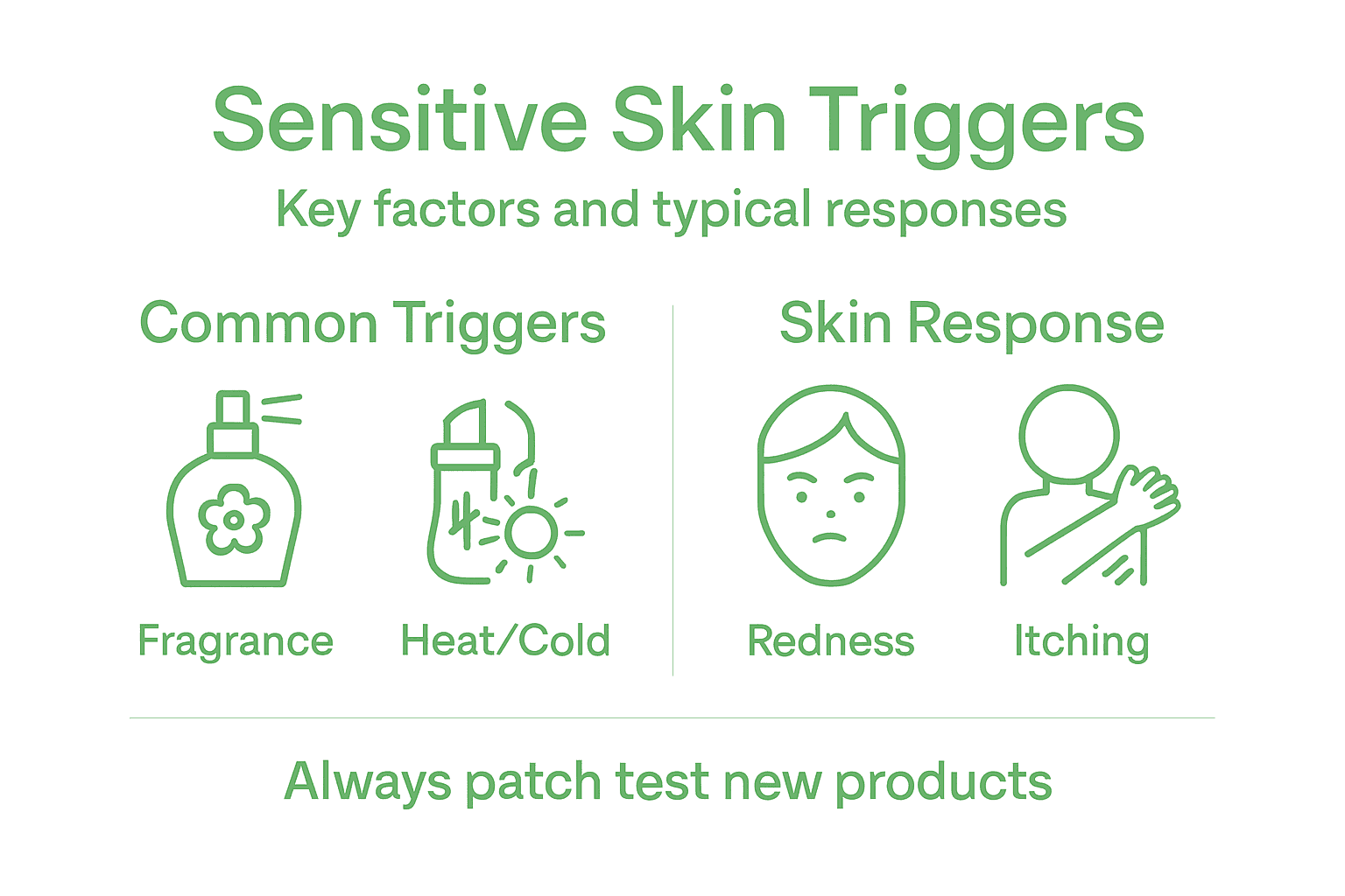 Infographic with triggers and skin responses