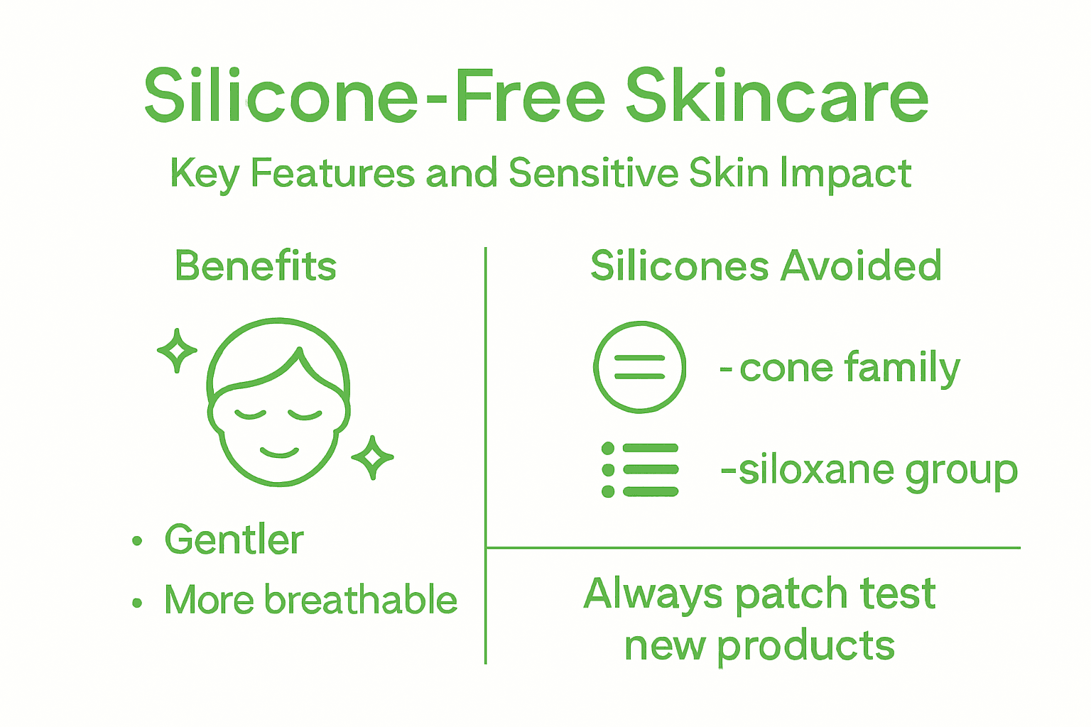 Infographic of silicone-free skincare features