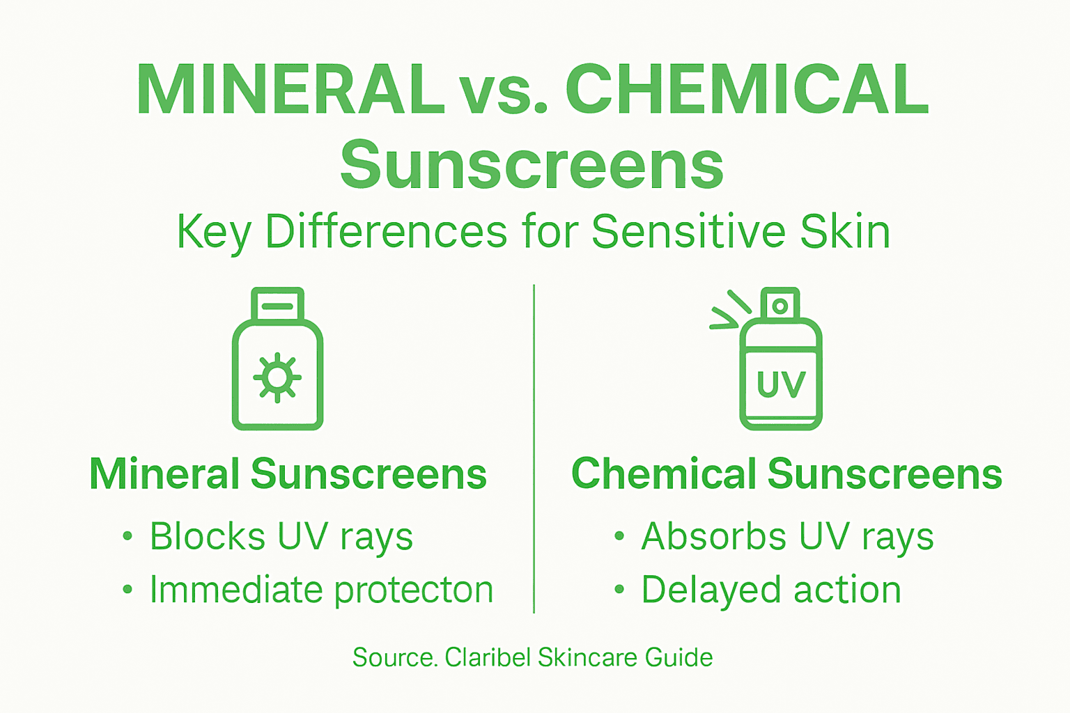 Infographic showing mineral and chemical sunscreen differences