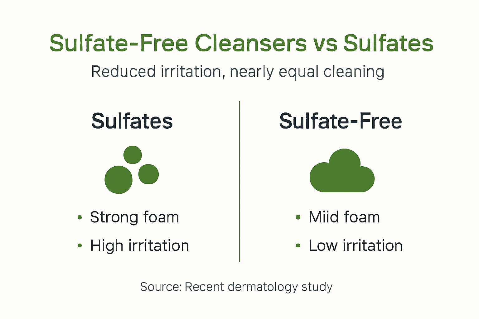 Infographic comparing sulfate-free and sulfate cleansers