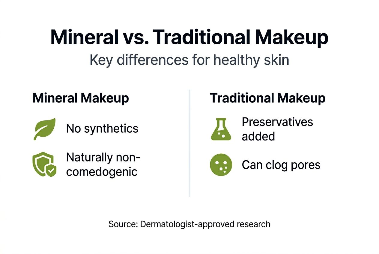 Infographic comparing mineral and traditional makeup features