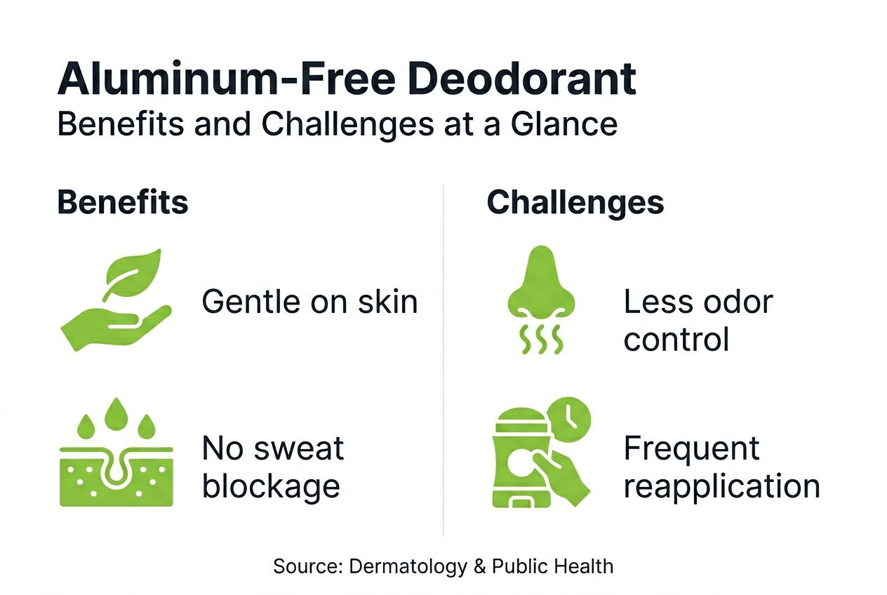 Infographic of aluminum-free deodorant pros and cons