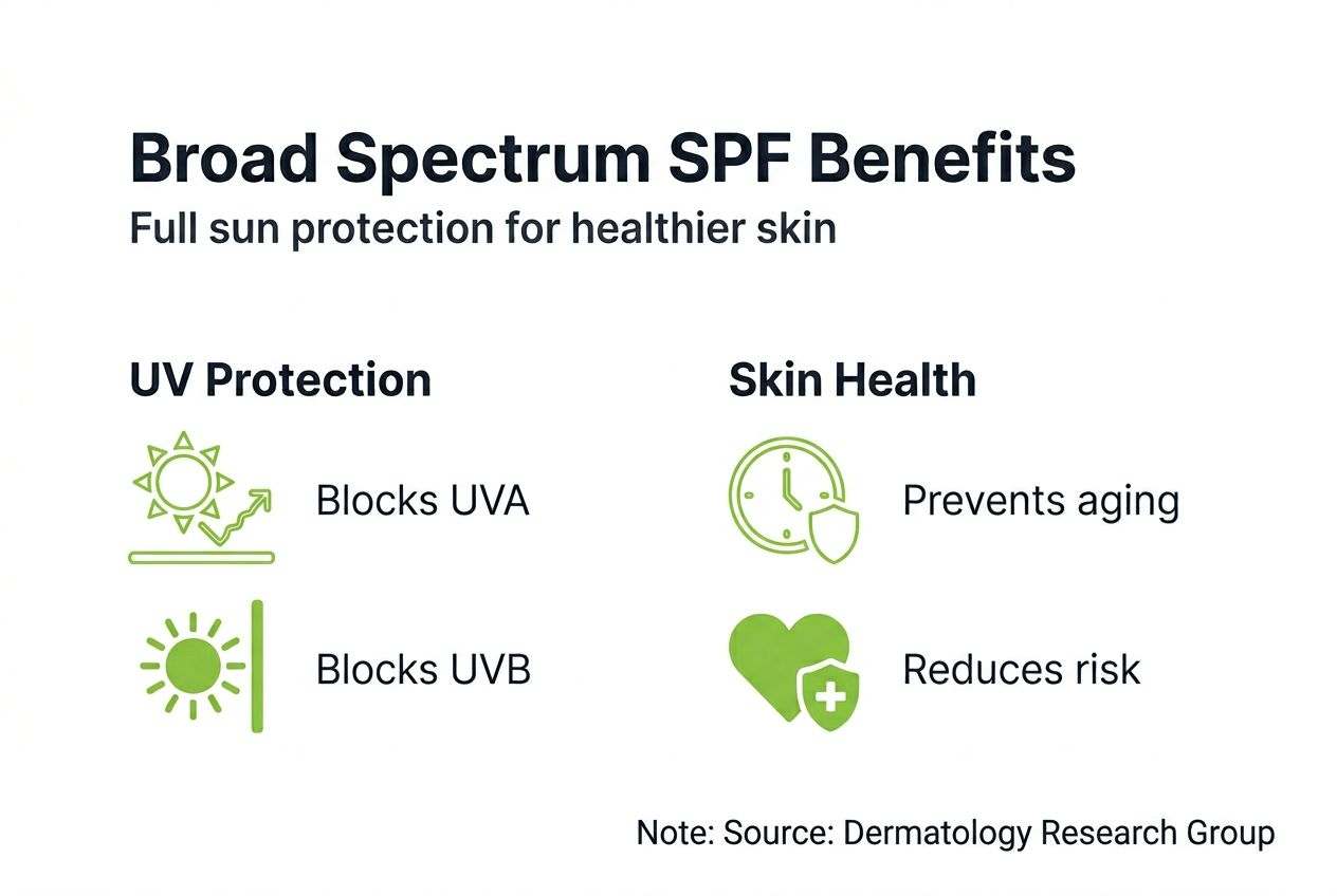 Infographic showing broad spectrum SPF benefits