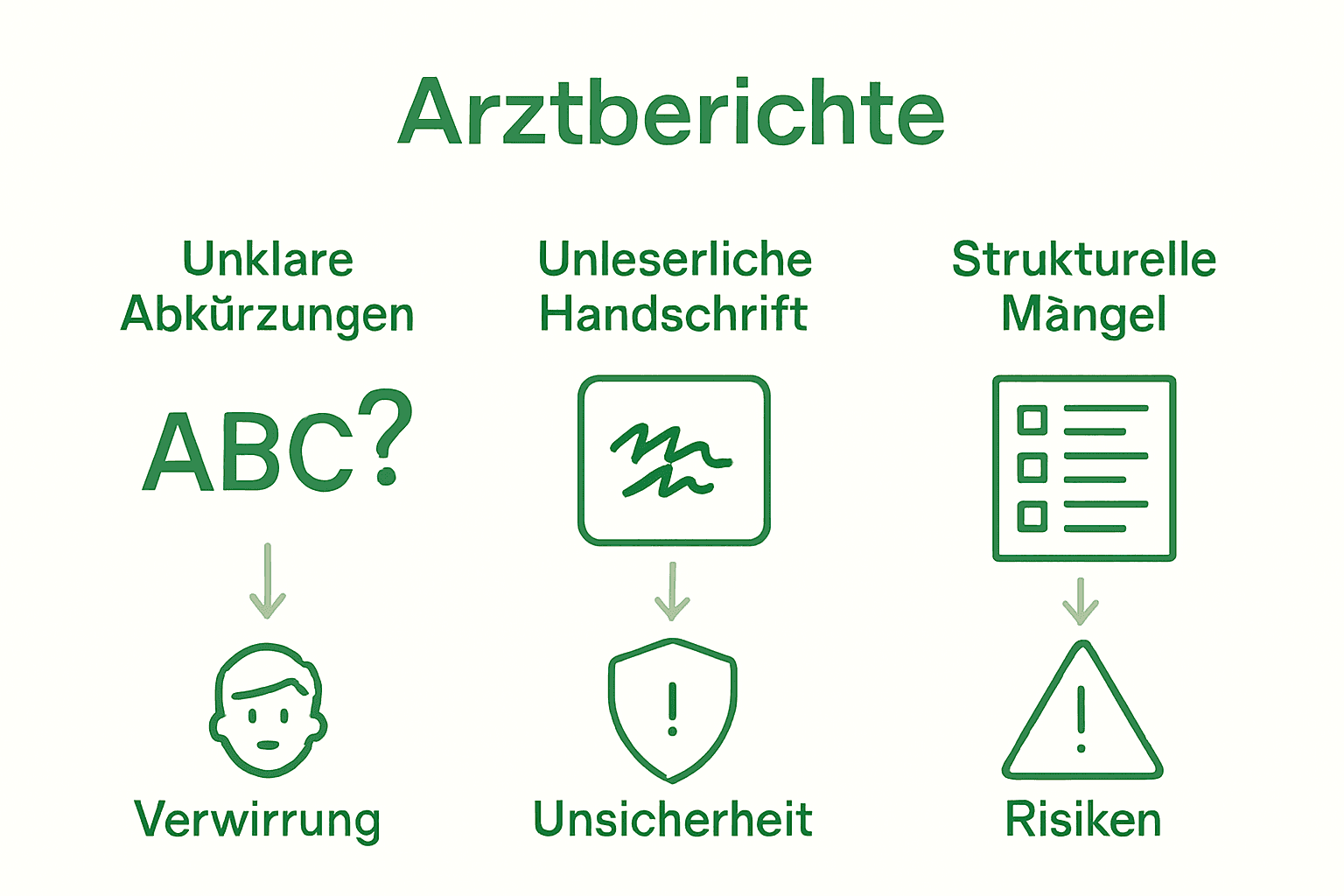 Infografik typische Fehlerquellen Arztberichte