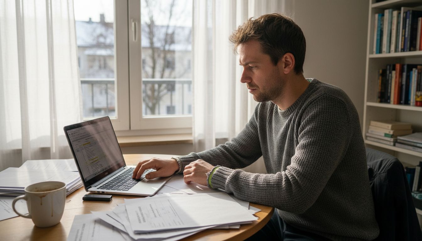 Jemand fertigt zu Hause eine Kopie seines Arztberichts an.