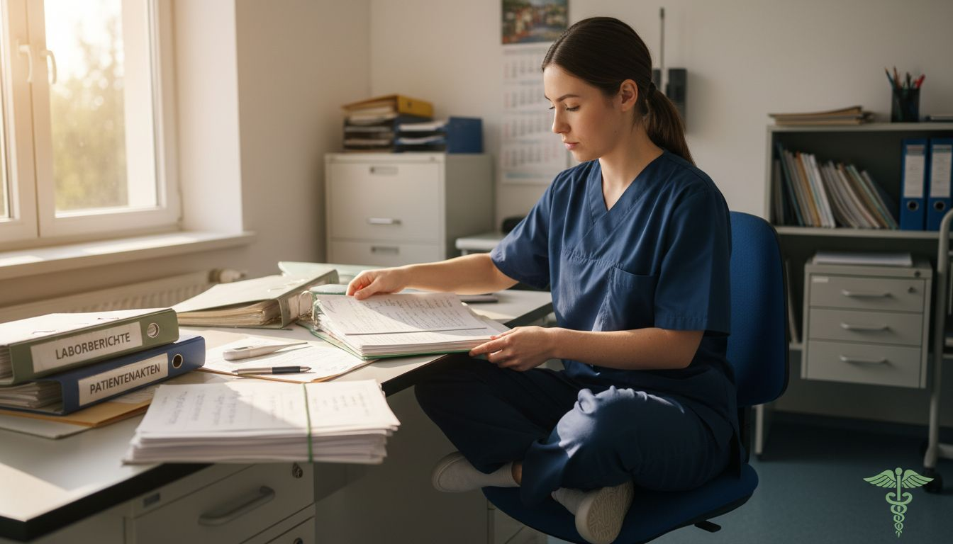 Assistenz bei der übersichtlichen Verwaltung von medizinischen Unterlagen und Laborbefunden.