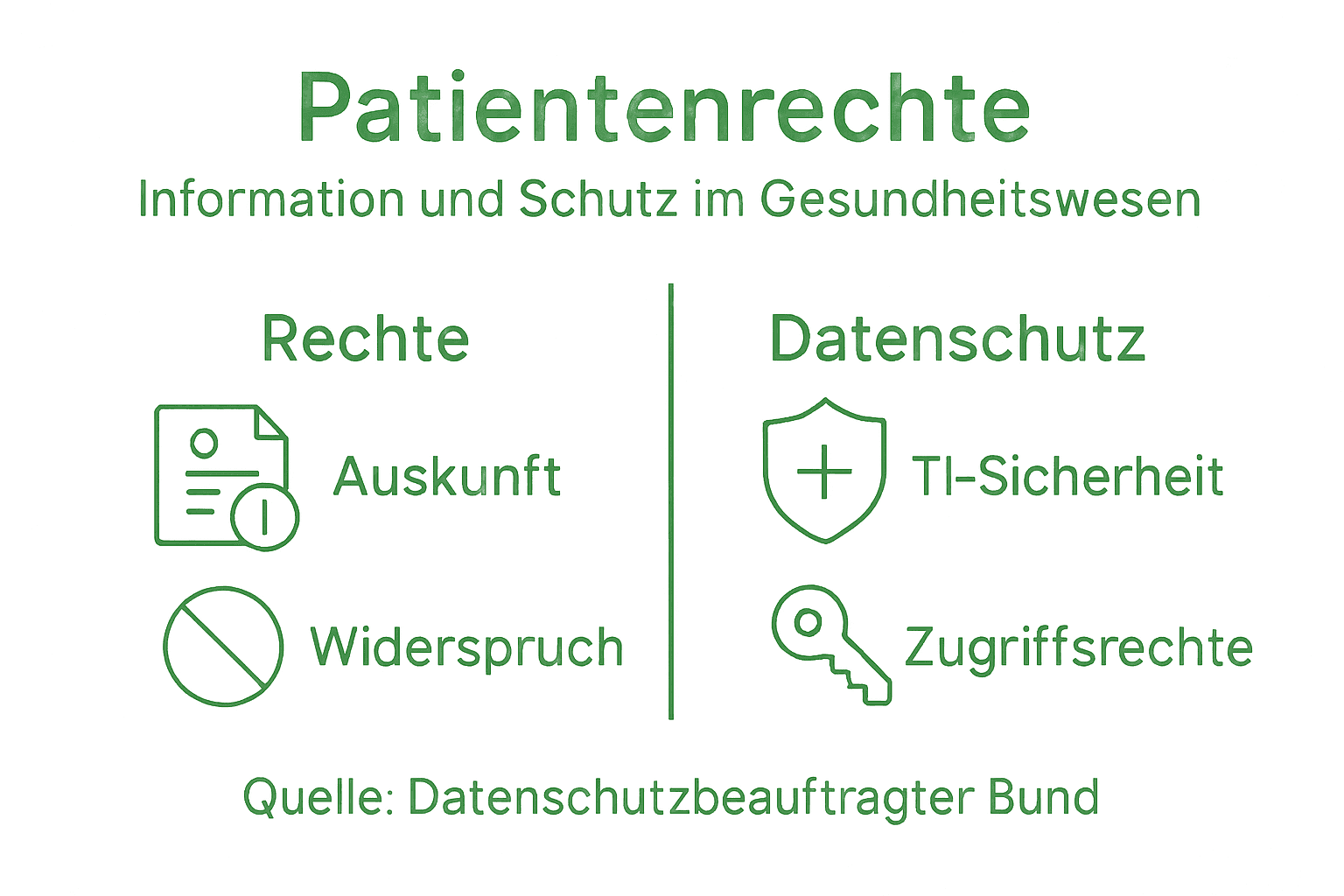 Grafische Übersicht: Ihre Rechte als Patient und der Schutz Ihrer persönlichen Daten