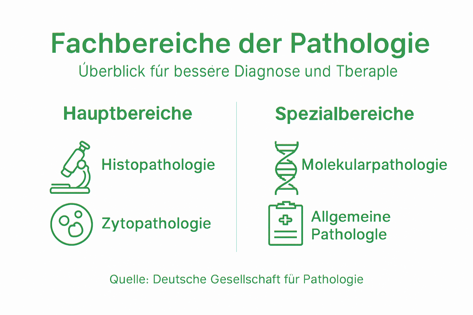 Übersicht der Teilgebiete der Pathologie – kompakt dargestellt