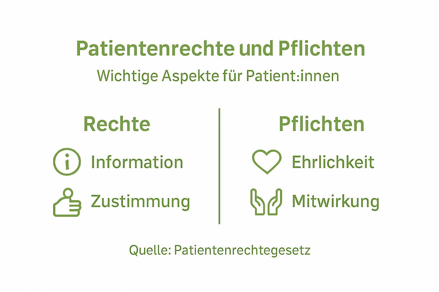 Übersicht: Rechte und Pflichten von Patienten auf einen Blick
