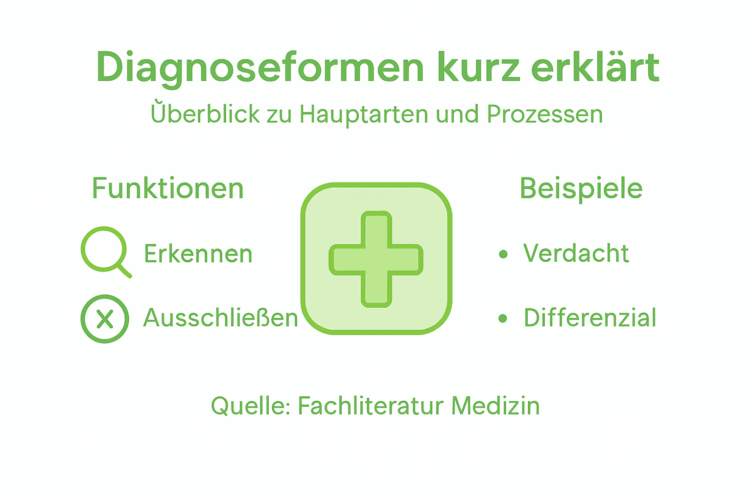 Infografik: Übersicht über Diagnosetypen mit Beispielen