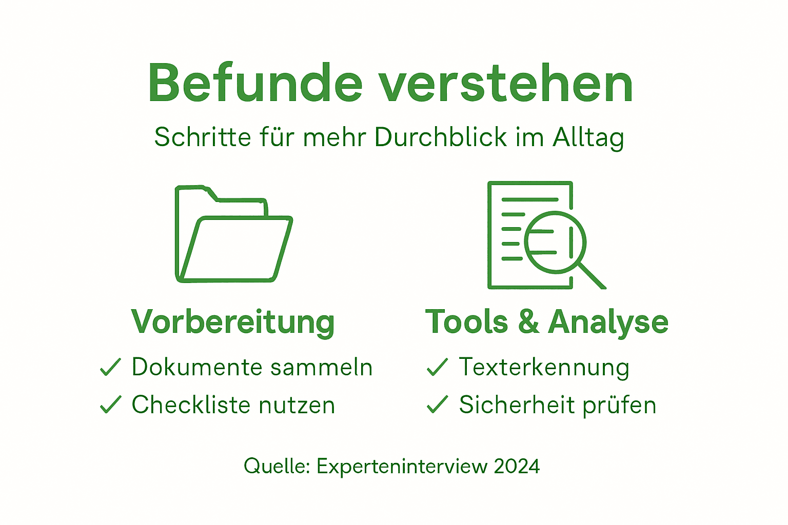 Schritt-für-Schritt-Infografik: So verstehen Sie Ihren Befund richtig