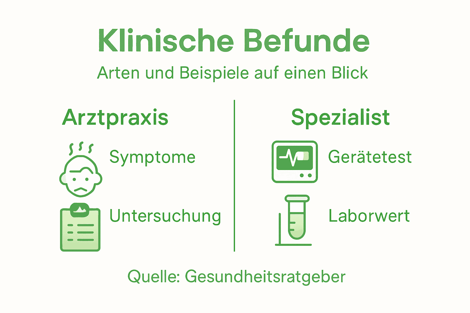 Übersicht über verschiedene Formen klinischer Befunde – anschaulich dargestellt