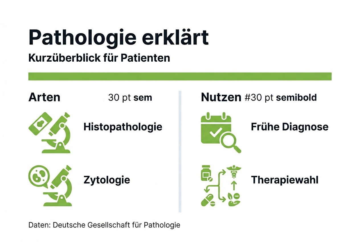 Infografik: Wichtige Informationen zur Pathologie – verständlich erklärt für Patientinnen und Patienten