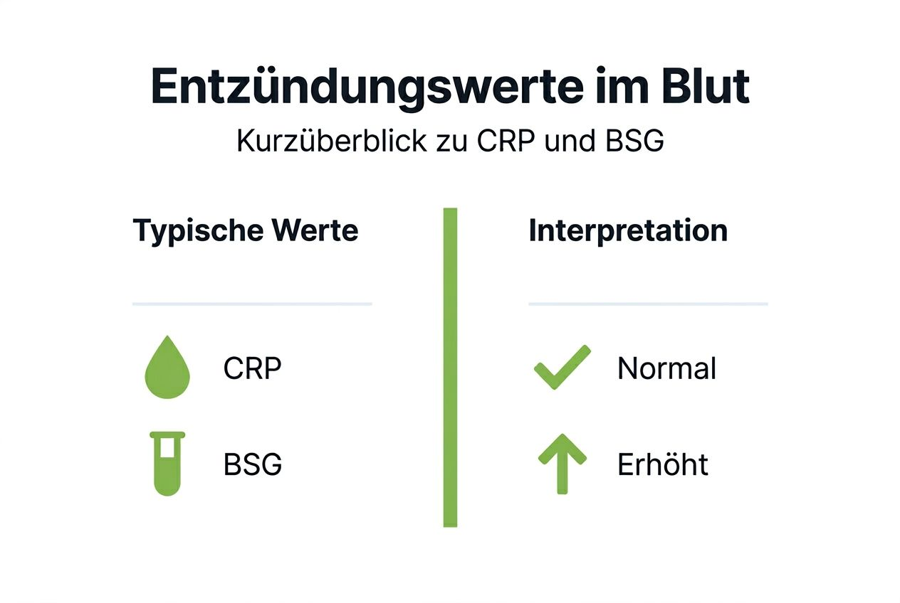 Die Infografik bietet einen verständlichen Überblick über die wichtigsten Entzündungsmarker im Blut.
