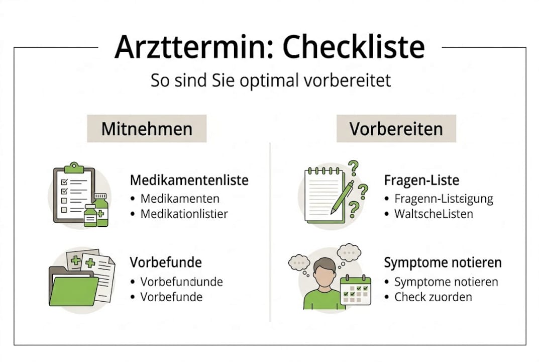 Übersicht: So bereiten Sie sich optimal auf Ihren nächsten Arztbesuch vor – inklusive praktischer Checkliste