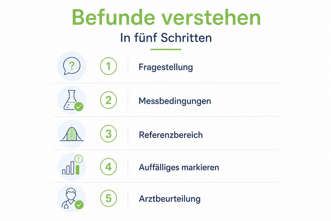 Infografik: So werden die Untersuchungsergebnisse Schritt für Schritt verständlich dargestellt