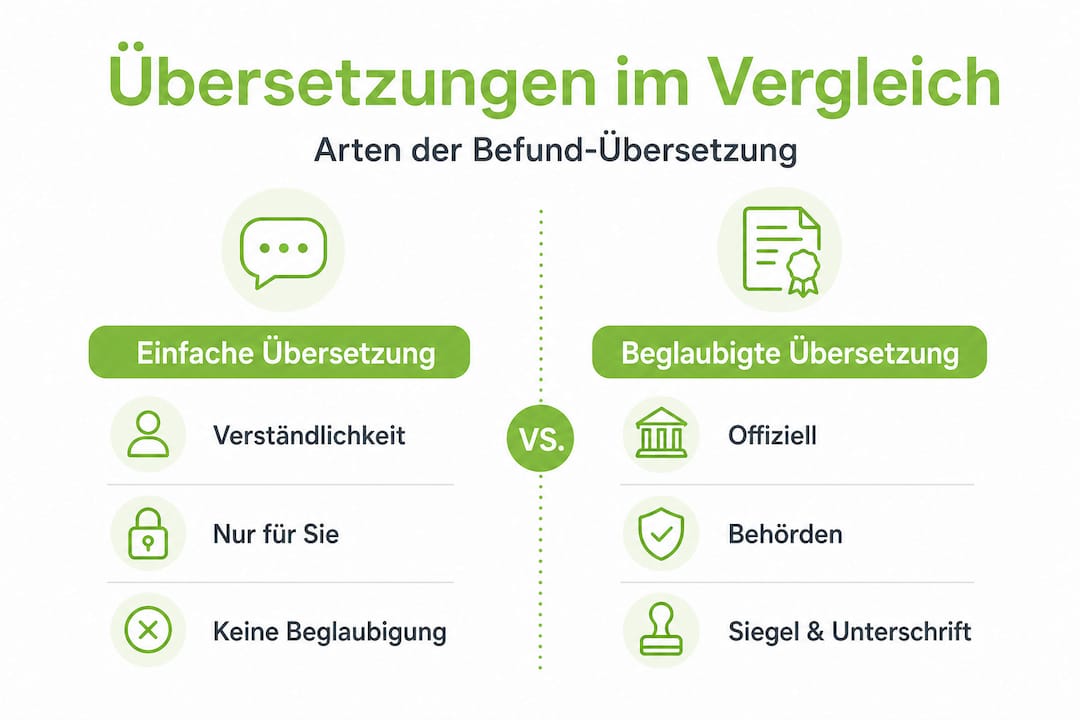 Infografik: Was unterscheidet eine einfache von einer beglaubigten Übersetzung?