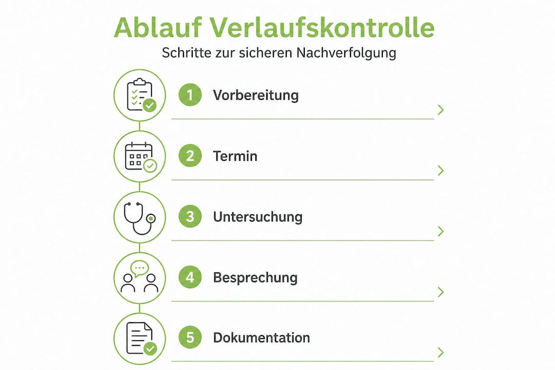 Infografik: So läuft die Verlaufskontrolle – 5 Schritte im Überblick