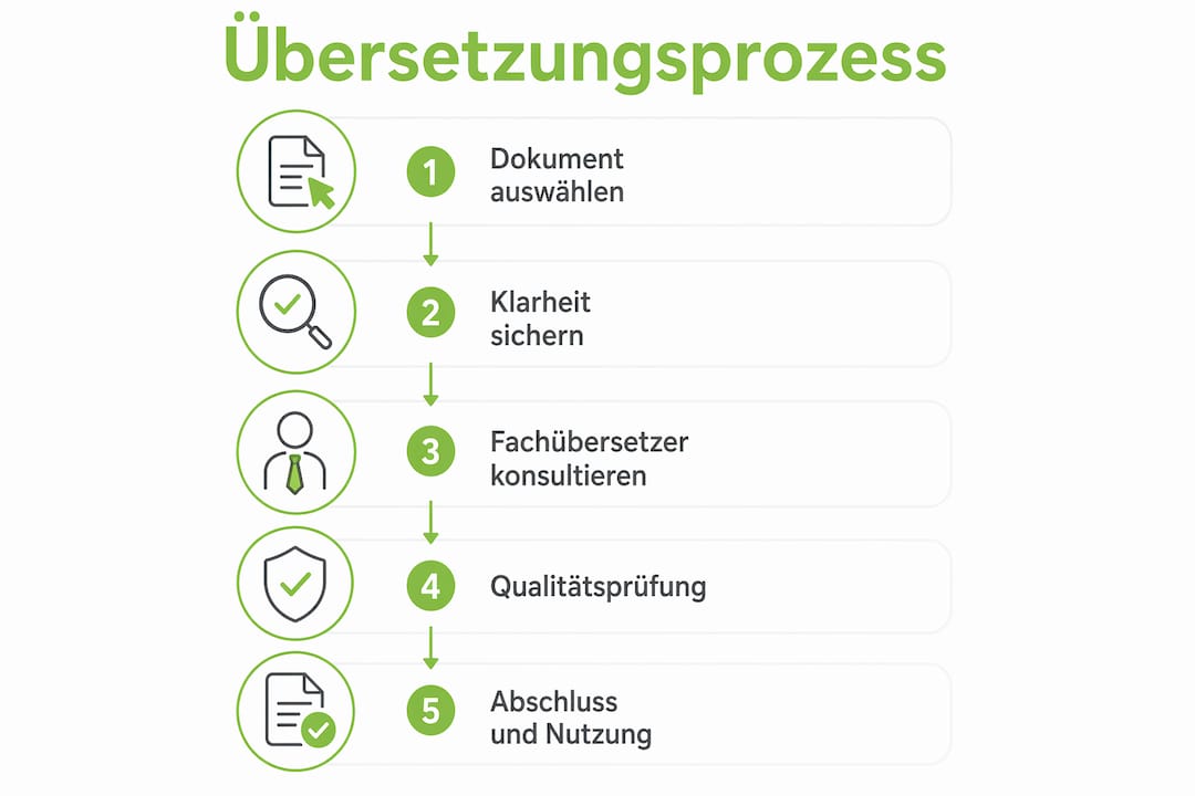 Grafische Übersicht: So läuft die Übersetzung medizinischer Dokumente ab