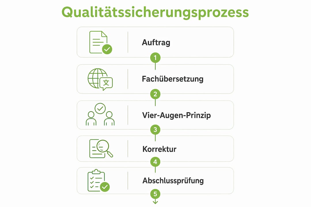 Grafik: Fünf Schritte für eine erfolgreiche Qualitätssicherung