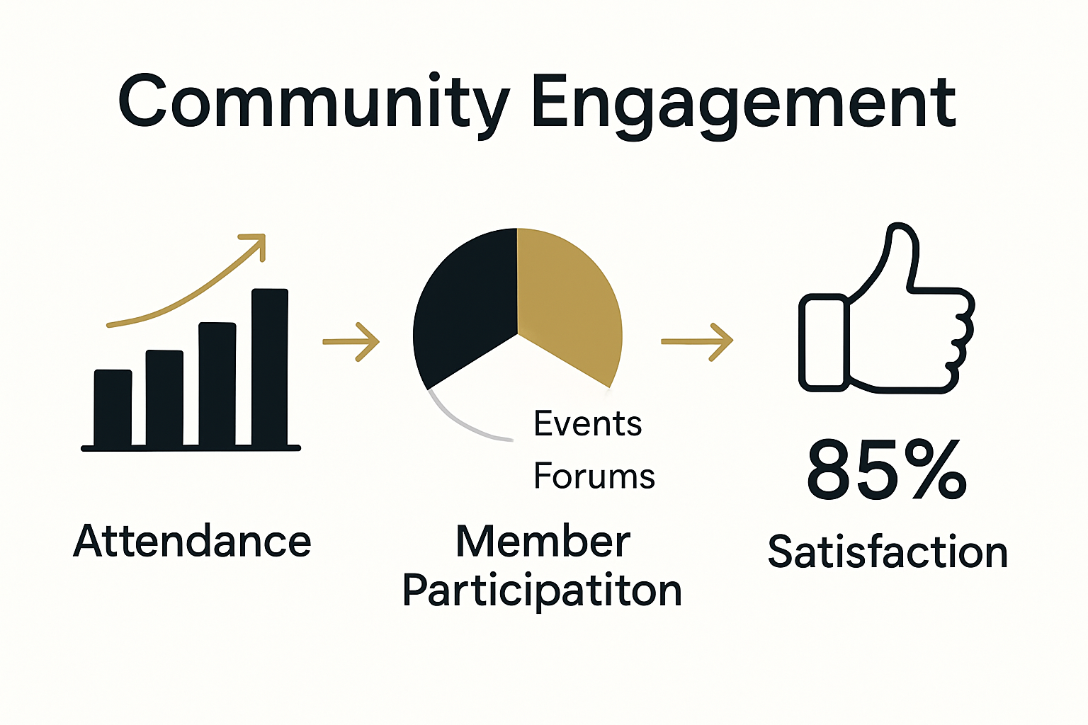 Infographic showing key community engagement metrics