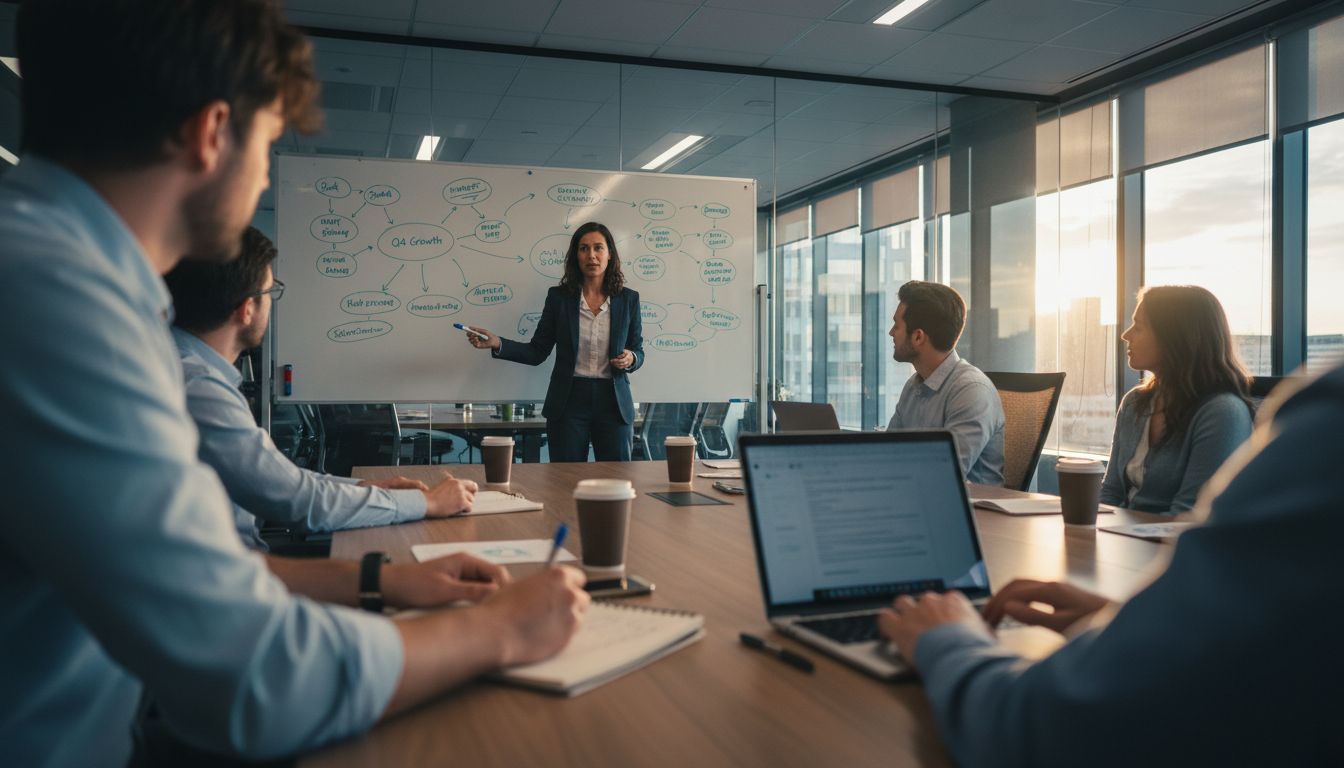 Facilitator leading hands-on business workshop