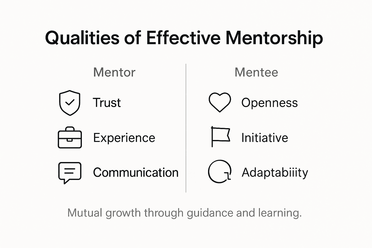 Infographic showing effective mentorship qualities