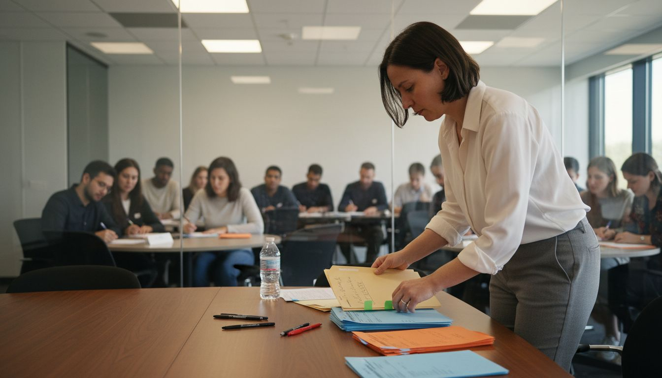 Coordinator organizing mentor matching forms