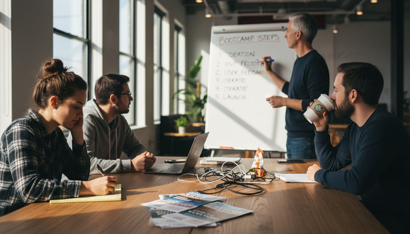 Founders group at bootcamp workshop session