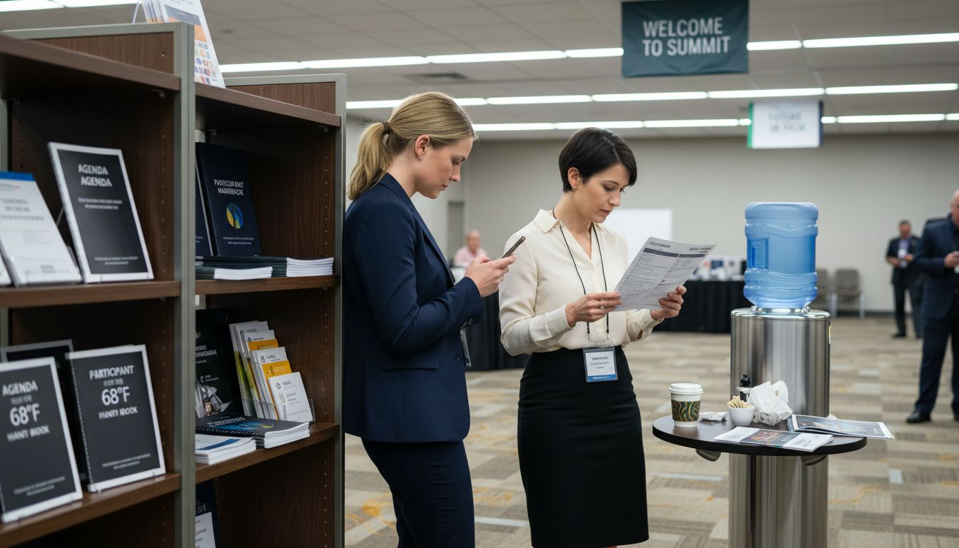 Conference attendees practice varied networking methods