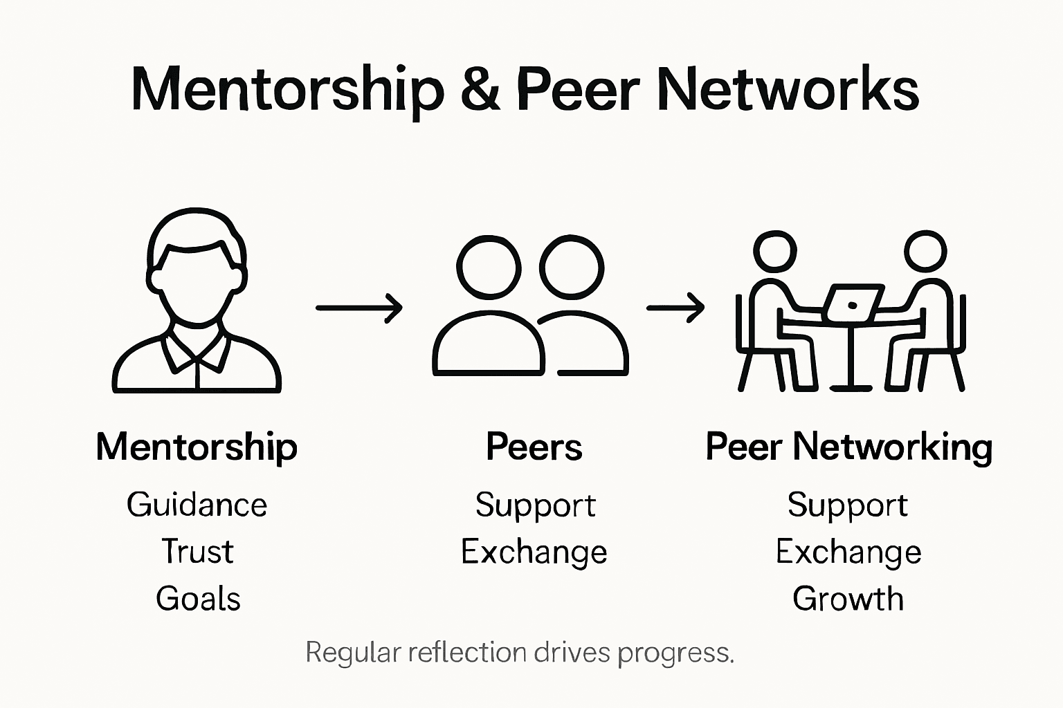 Infographic showing mentorship and peer networking