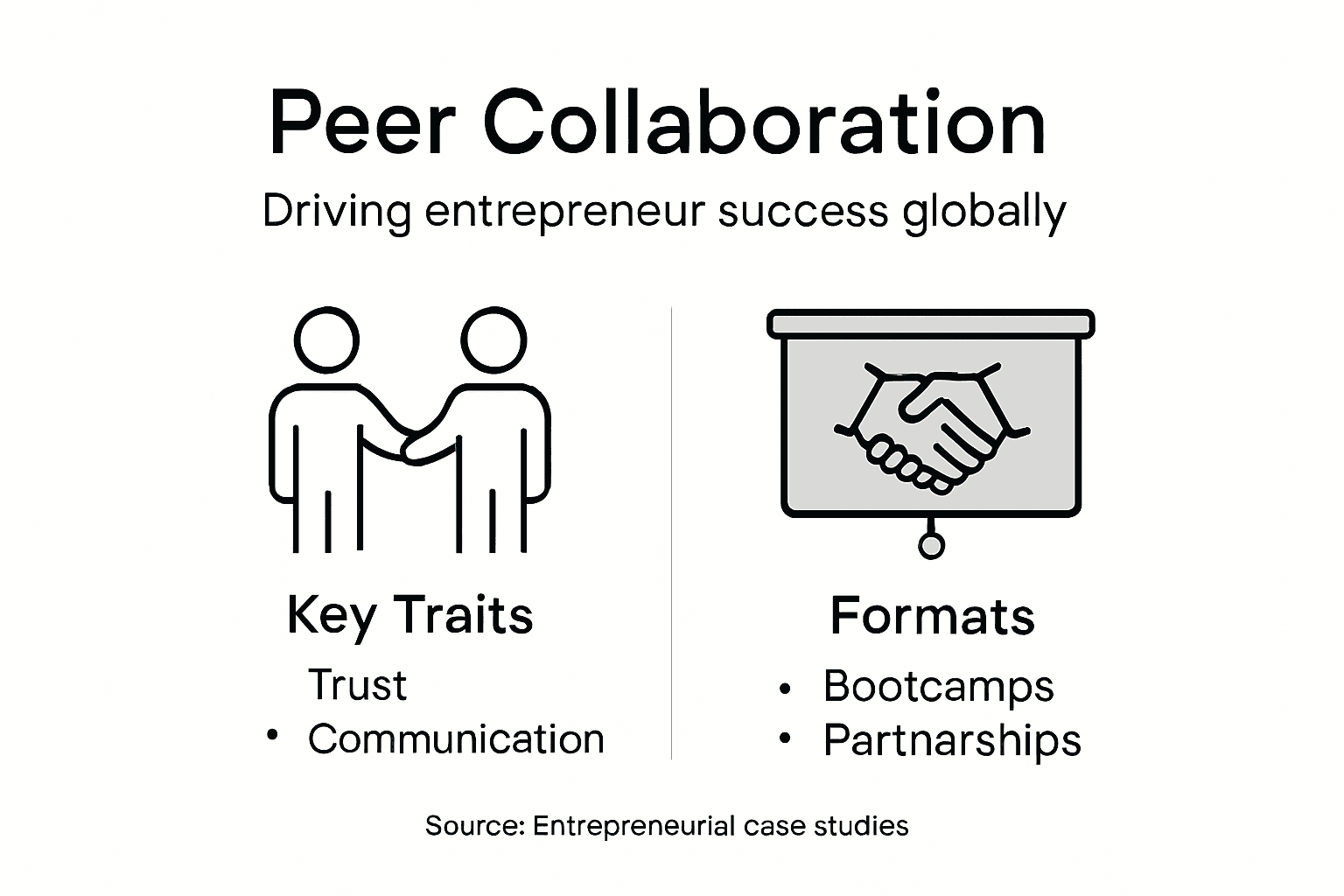 Infographic summarizing peer collaboration traits and formats