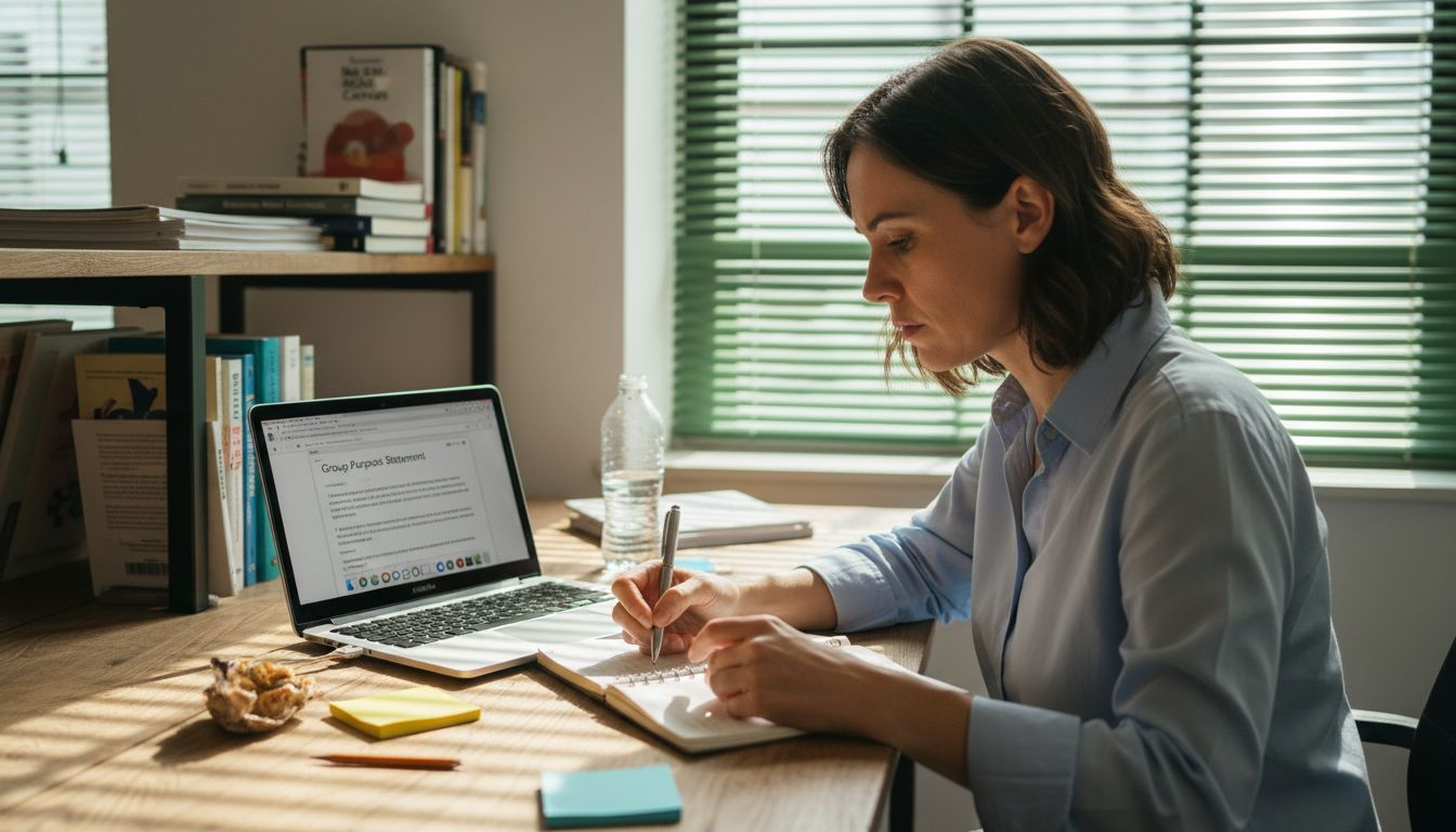 Entrepreneur drafting mastermind group purpose