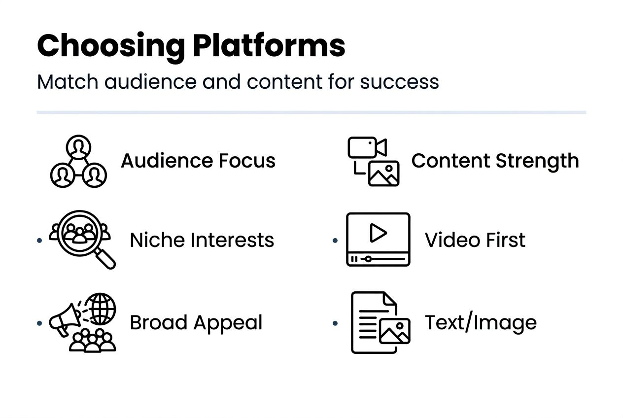 Infographic showing social media platform selection