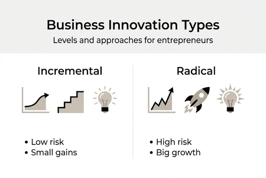 Infographic showing incremental and radical innovation