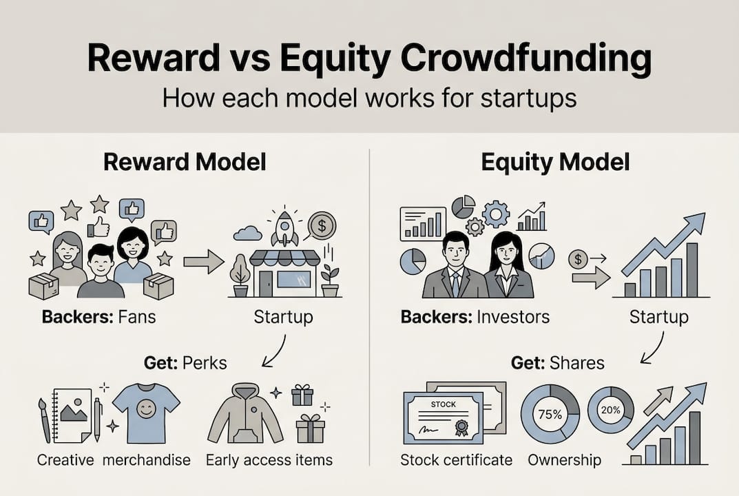 Infographic compares reward and equity crowdfunding